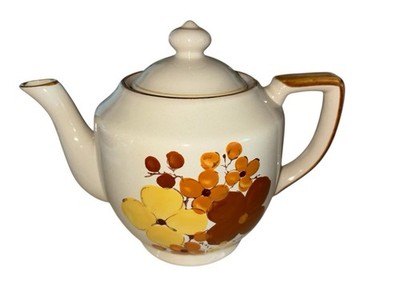 JPM Casualstone Teapot 400-3 Porcelain Glazed Floral Brown MCM Korea