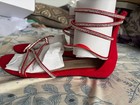Dream Pairs WEITZ Women's Red Rhinestone Lace Up Flat Sandals Size 9 NIB — photo 2