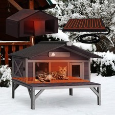 Outdoor Cat House Feral Cat Shelter for Winter Weatherproof - Raised Floor4