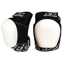 187 Killer Pads Pro Knee Pad, Black/White, Medium Black / White