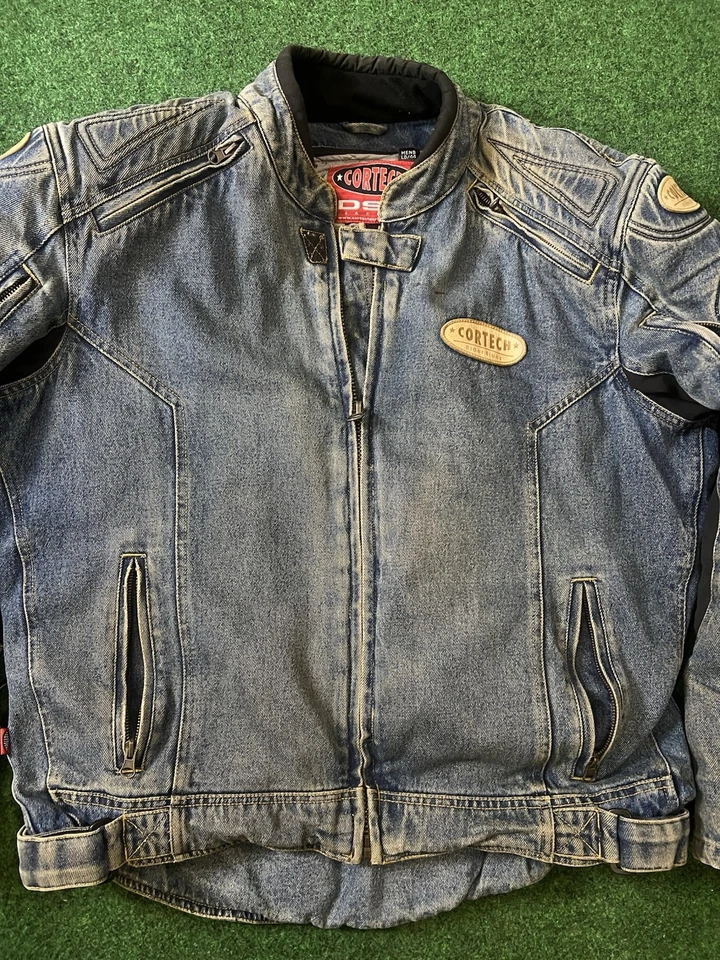 Cortech Rider Blues DSX Motorcycle Armored Jean Denim Jacket Mens Size Large - Image 3 of 4