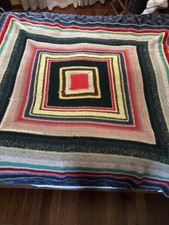 Coperta fatta a mano della nonna plaid, letto, crochet , lana vintage