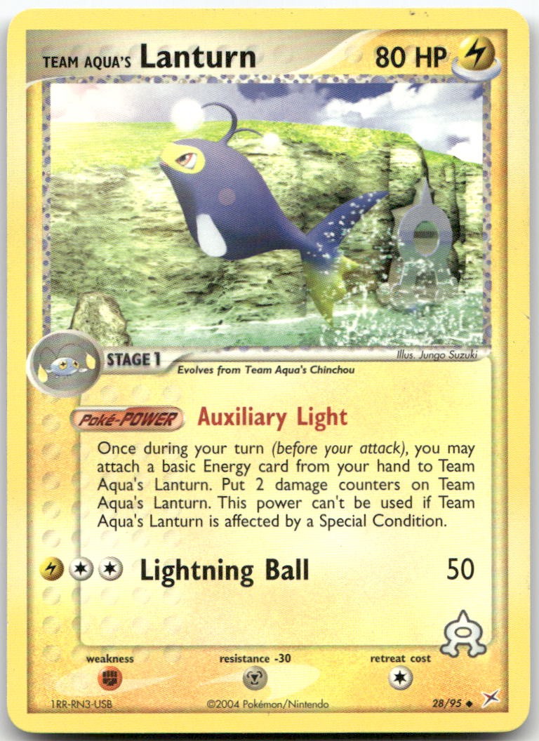 Team Aqua's Lanturn 28/95 Uncommon Team Magma vs Team Aqua Pokemon LP