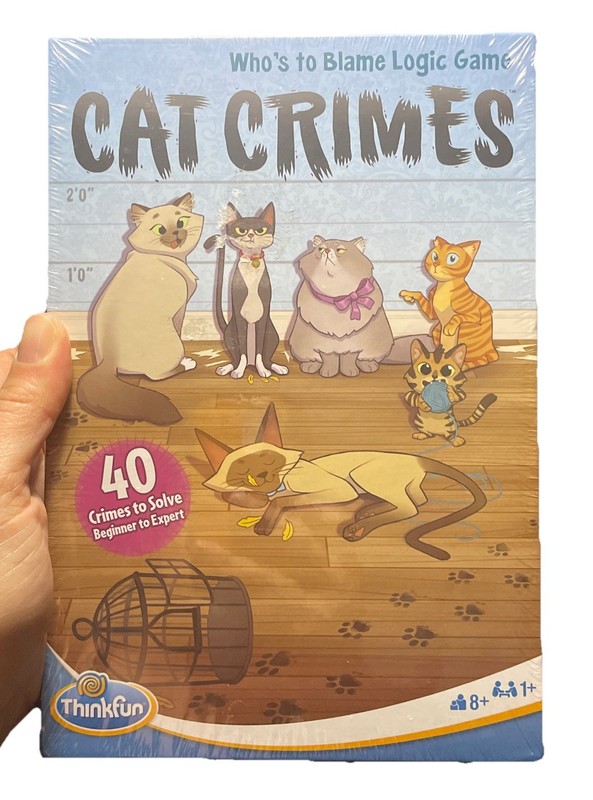 New SEALED Thinkfun Who's To Blame Logic Game - Cat Crimes 40 Crimes to Solve!