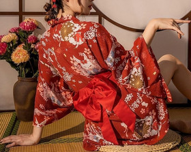 Women's Sexy Floral Kimono Nighties Robe Gown Lingerie Yukata Sleepwear Costume