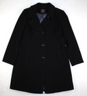 Ann Klein Coat Women's 12 Overcoat Wool Cashmere Blend Long Black
