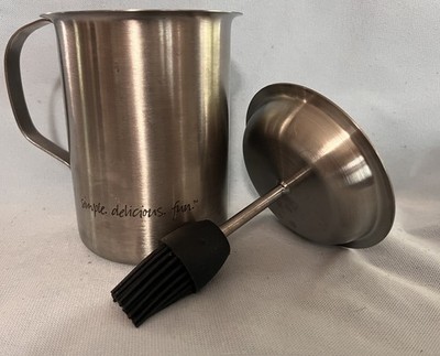 Tastefully Simple s Moppin  Pot & Silicone Brush NEVER USED!  (Sauce, Grilling) 