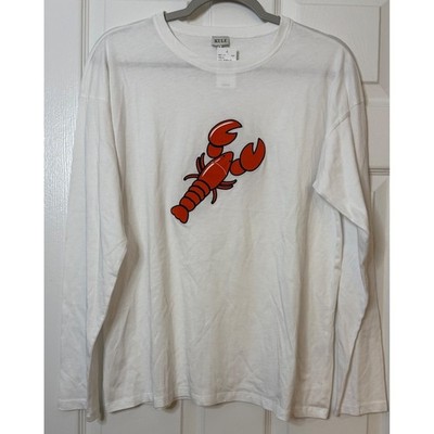 KULE Women's The Boyfriend Long Sleeve Tee - Lobster - Medium, NWT
