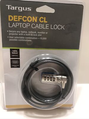 Targus Defcon CL Laptop Cable Combination Lock w/ 6.5 Foot Cable-NEW | eBay