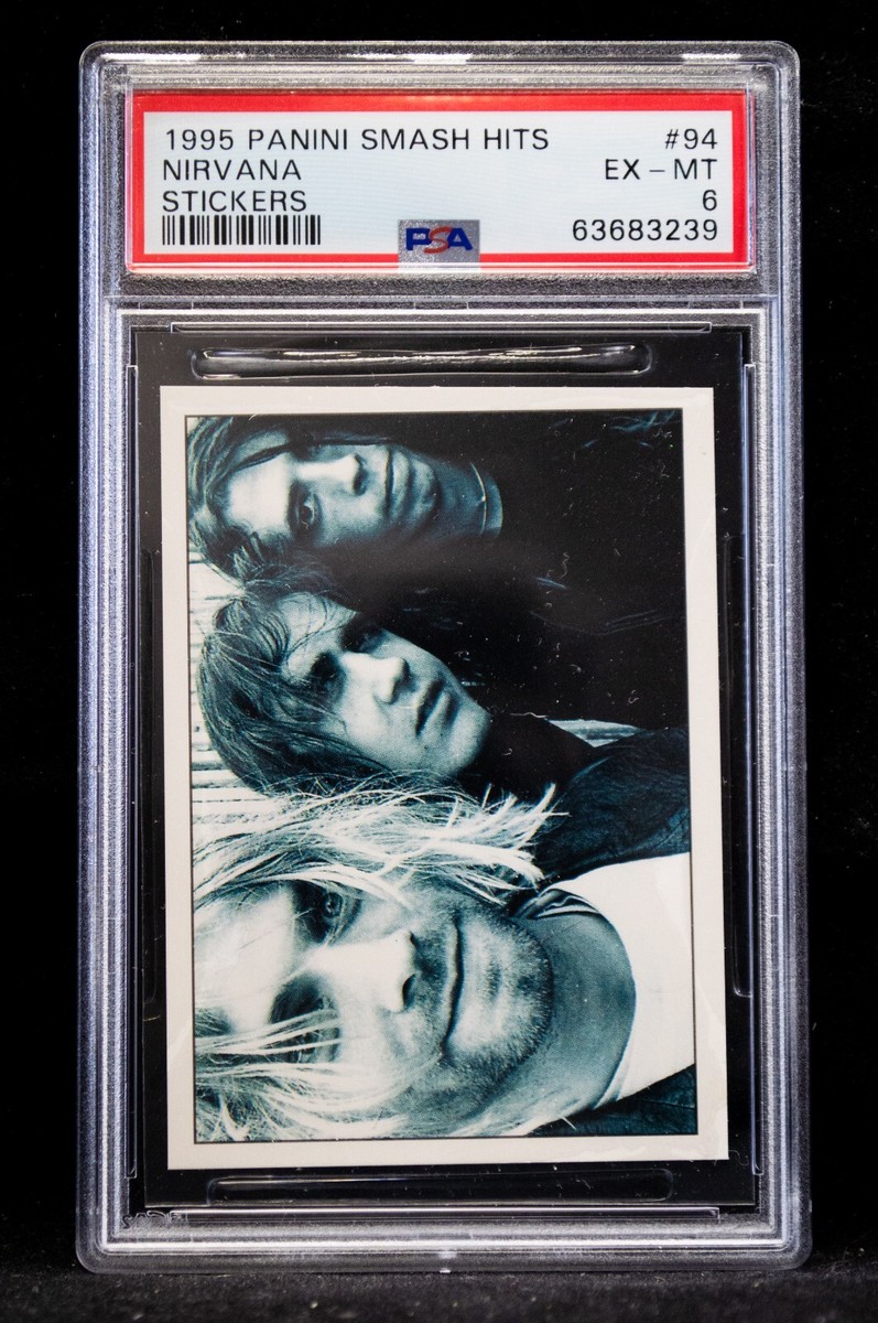 1995 Panini Smash Hits Stickers Nirvana #94 PSA 6 Kurt Cobain Dave