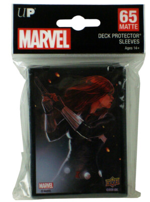 upper deck card sleeves Upper Deck Marvel Deck Protector Collectible Card Sleeves Black Widow 65  Count