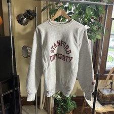 Vintage Vtg 90s 1990s Stanford Reverse Weave Style Distressed Sweatshirt Size XL