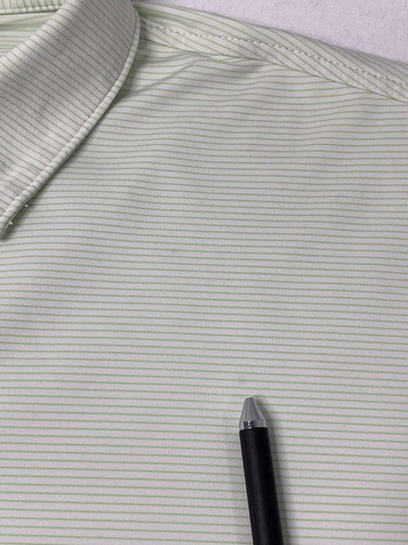 Peter Millar Summer Comfort Mens Short Sleeve Polo Shirt XL Mint Green Striped - Picture 7 of 12