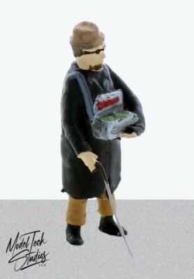 Blind Man Begging for spare change Sidewalk Character HO scale Figure Painted