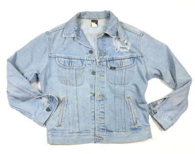 Vintage Distressed Lee Denim Jean Jacket 153438 Mens