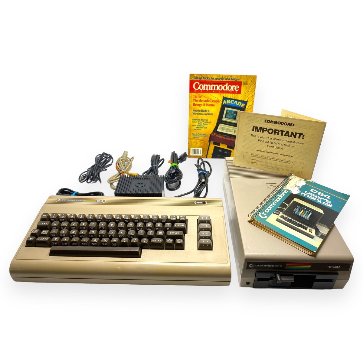 コモドール64 floppy drive 1541 VINTAGE COMMODORE 1541 FLOPPY DRIVE FOR C64 64C VIC-20 C16