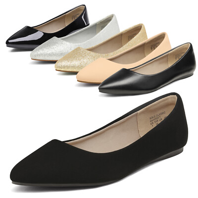 Women Ballerina Ballet Flats Slip On Dress Pointed Toe Casual Shoes