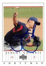 Jeremy Guthrie autographed baseball card (Indians) 2003 Upper Deck Fortyman #911