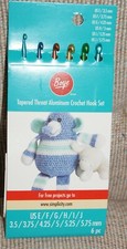 Boye Crochet Craft Hook Aluminum Set 6 Piece Set Size E,F,G,H,I,J NEW