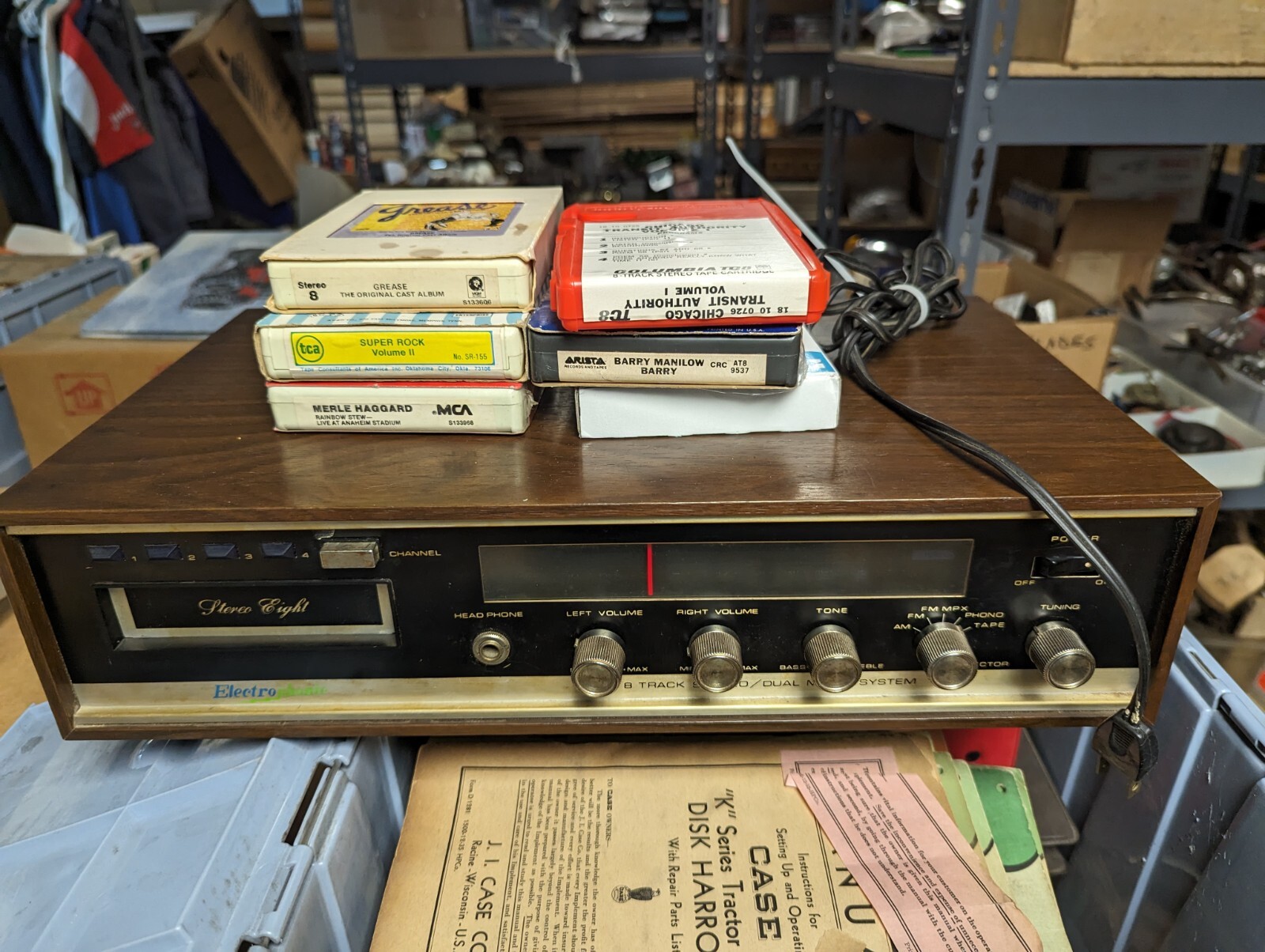 Vintage Woodgrain Electrophonic Model T-4200 Japan 8-Track Player Stereo System