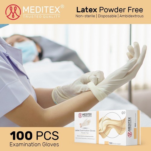 MEDITEX® Exam Latex Gloves Powder Free White 5mil 1000 PCS - Picture 3 of 9
