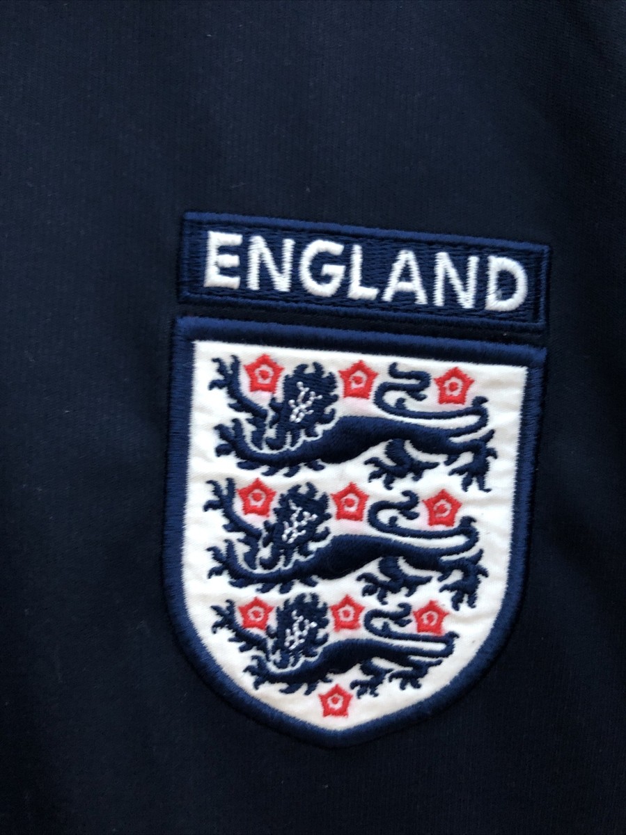 Vintage England Football Shirt Umbro Blue 00s 1/4 Zip Training