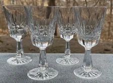 Set of FOUR Waterford Crystal Rosslare Claret Wine Glasses Goblets