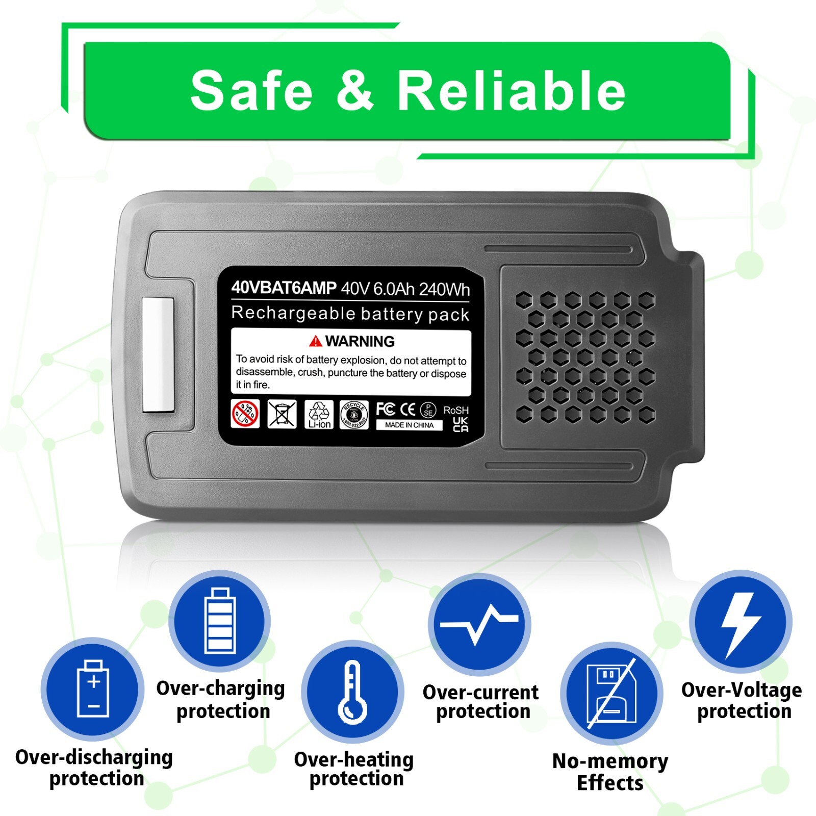 50v Battery Restored Snow Joe Sun Joe ICHRG40 EcoSharp Lithium