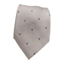 Ivory Men's Satin Tie Perfect For A wedding, Formal Event With Geometric Print