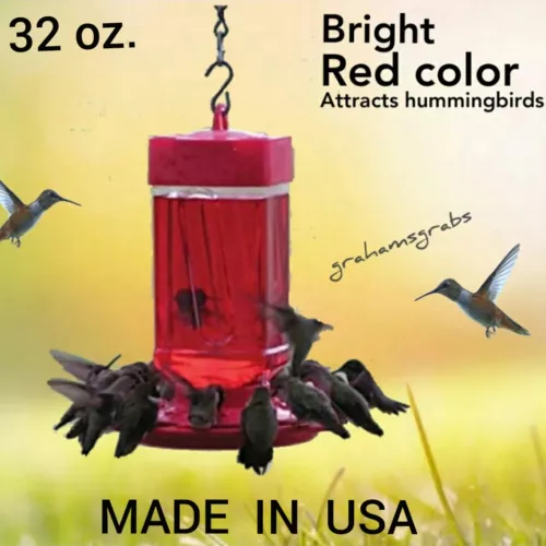 FIRST NATURE HUMMINGBIRD FEEDER  32 OZ WIDE MOUTH #3055 EASY CLEAN MADE IN USA!