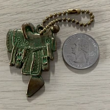 Cowboy Horse Saddle Gumball Machine Charm Prize Keychain Key Ring #40319