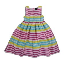 CHAPS Girls Toddler Striped Dress Size 6 Easter Spring Kidcore Party Event Churc