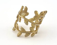 Leaf Ring Adjustable Raw brass 18mm 8US inner size 2821