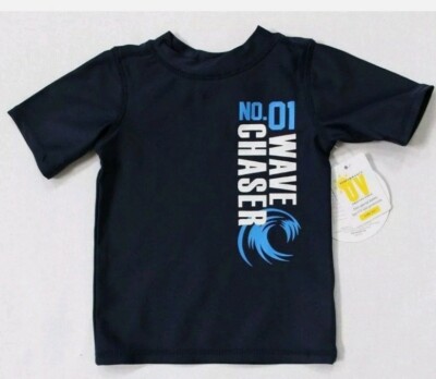 Koala Kids Baby Boys' Short Sleeve Wave Chaser Rash Guard Swim Top 3-6M Navy