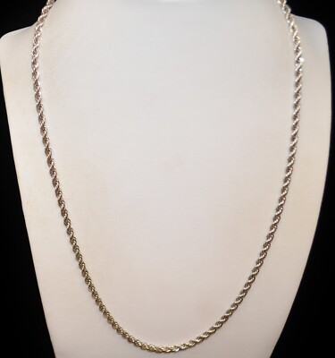 Sterling Silber hübsche Seil Kette Halskette 30,0'' #FMC716