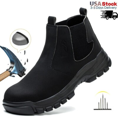 Safety Shoes Waterproof Work Boots Men Anti-smash Anti-puncture Protective Shoes