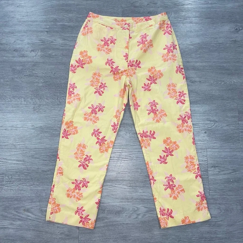Pantalones recortados florales tropicales forrados pierna recta algodón Lilly Pulitzer para mujer 4 Foto 2 de 4