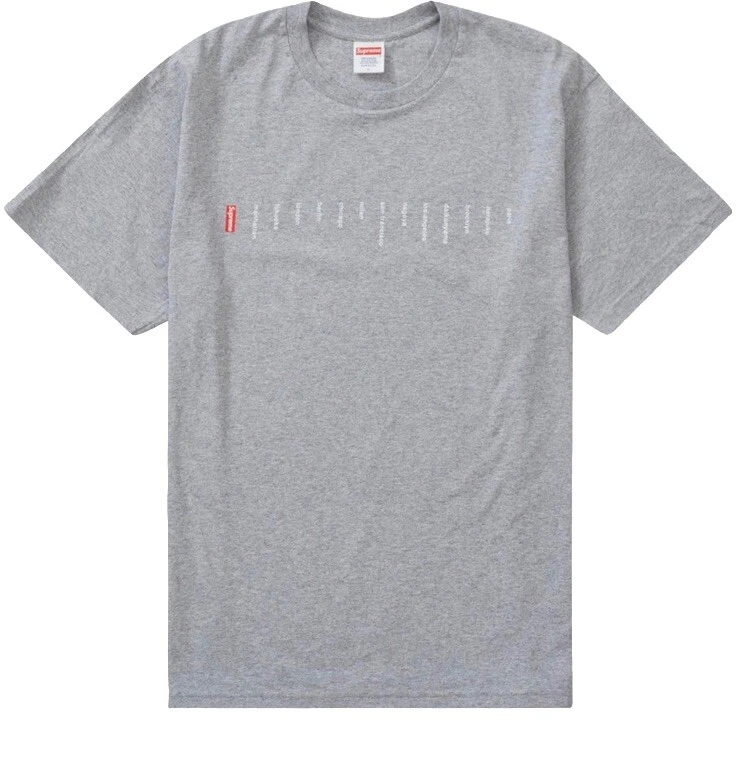 T shirt Supreme Emplacements Logo Imprimé Homme Taille XL Gris Bruyère USA
