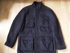 Ben Sherman Black Sherpa Lined Faux Suede Shearling Jacket Size Medium