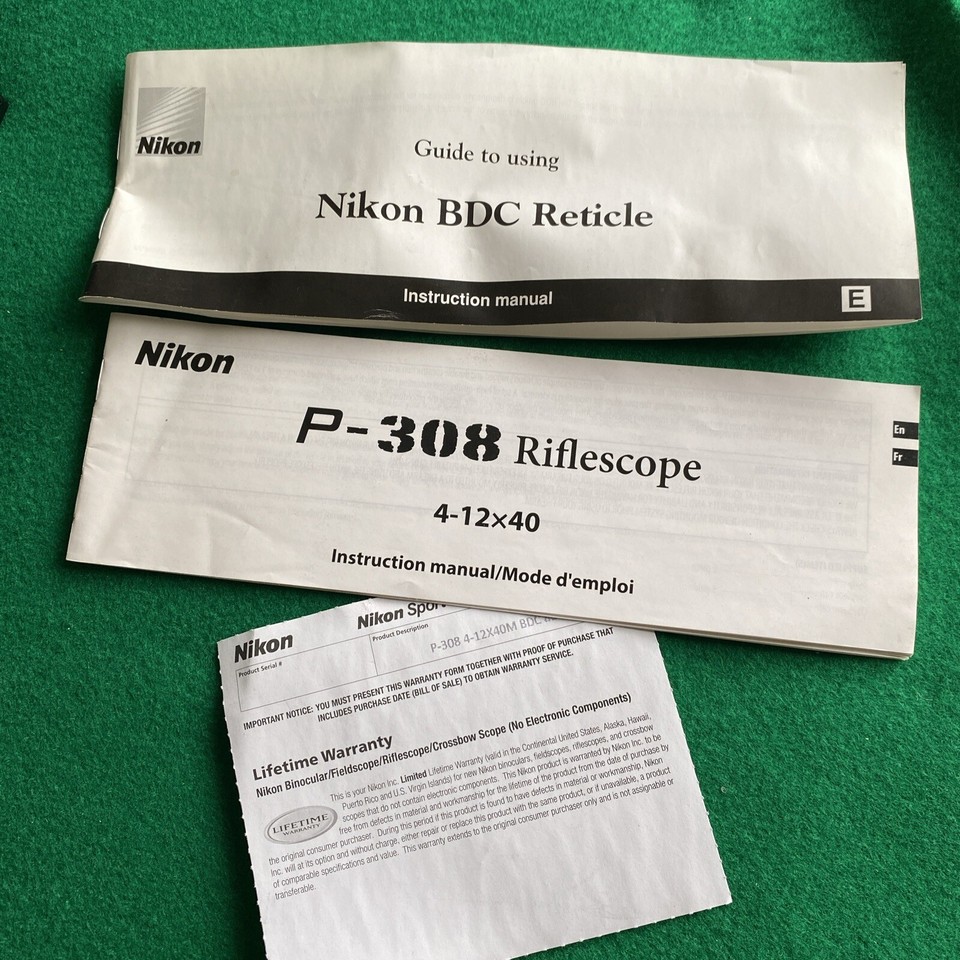 Nikon P308 Rifle Scope 412x40mm BDC 800 Reticle , P Series Base/Rings