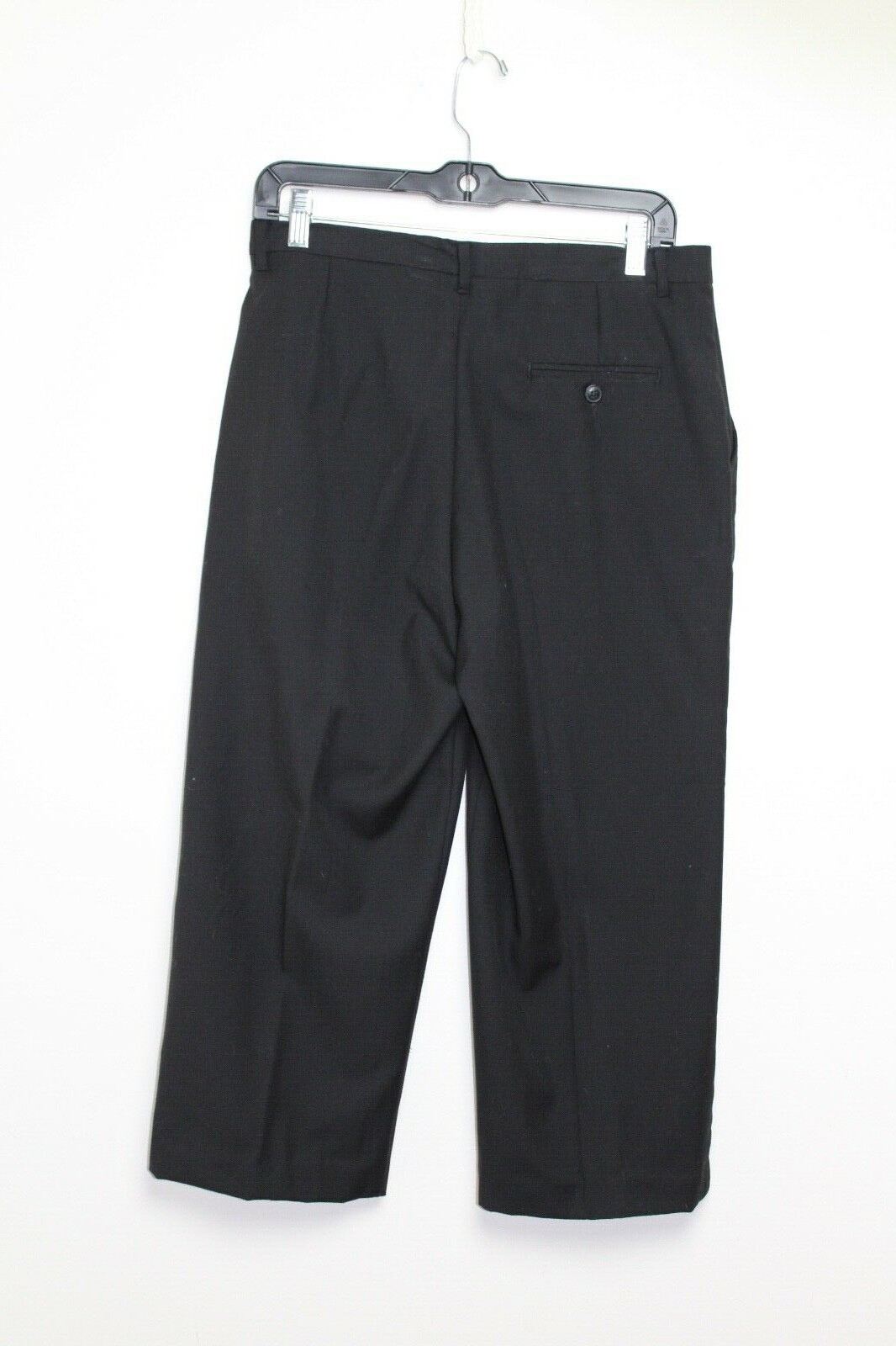 MD CHAPS Boys Black SOLID FLAT FRONT DRESS TROUSERS PANTS 14Husky