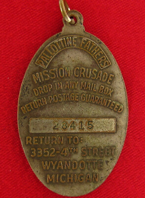 Vintage SAINT CHRISTOPHER Medal MISSION CRUSADE #28415 Pendant DROP IN MAILBOX