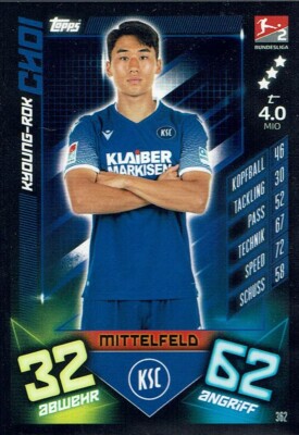 Match Attax 19/20 Bundesliga 2019/2020 Basiskarte Nr. 362 KSC Kyoung-Rok Choi