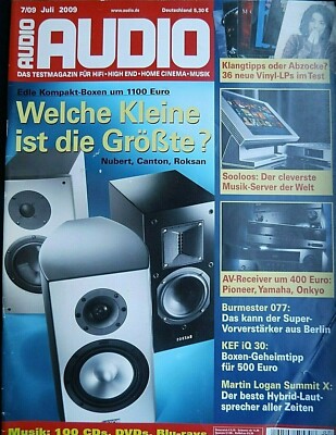 AUDIO 7/09,  CANTON VENTO 820,NUBERT NUVERO 4,ROKSAN CANDY KR TR 5,BURMESTER 077