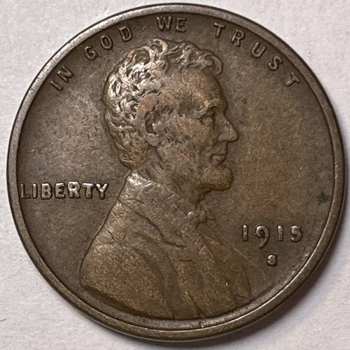1915-S Lincoln Wheat Cent Extremely Fine XF Coin #10090