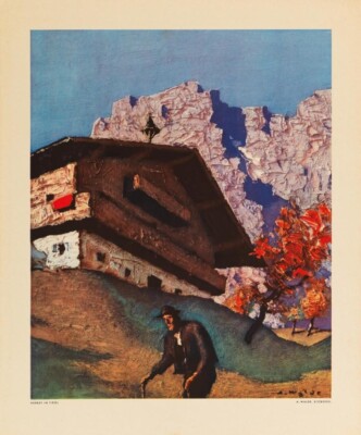 Autumn in Tyrol Alfons Walde 1930 Austrian Modernist Mountain Scene Print