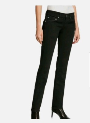 HELMUT LANG Femme High Rise Bootcut Jeans schwarz Größe 30 