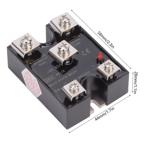 Solid State Relay 25A Single Phase 1NO1NC Solid State Relay DC Controlled AC - Picture 7 of 13