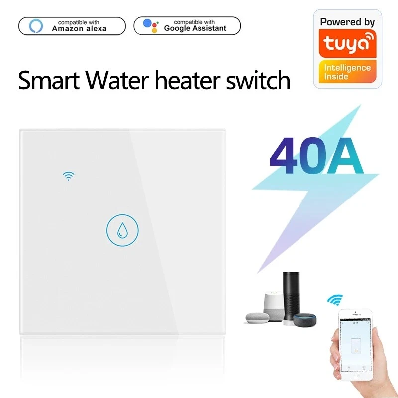 WIFI Water Heater 20A/40A Switch Timing Function Boiler Switches EU  Standard | eBay