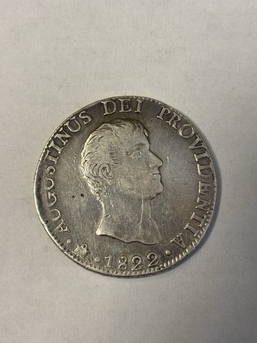 1822 Mo JM Mexico 8 Reales Iturbide Empire Silver Coin Crowned Eagle Type